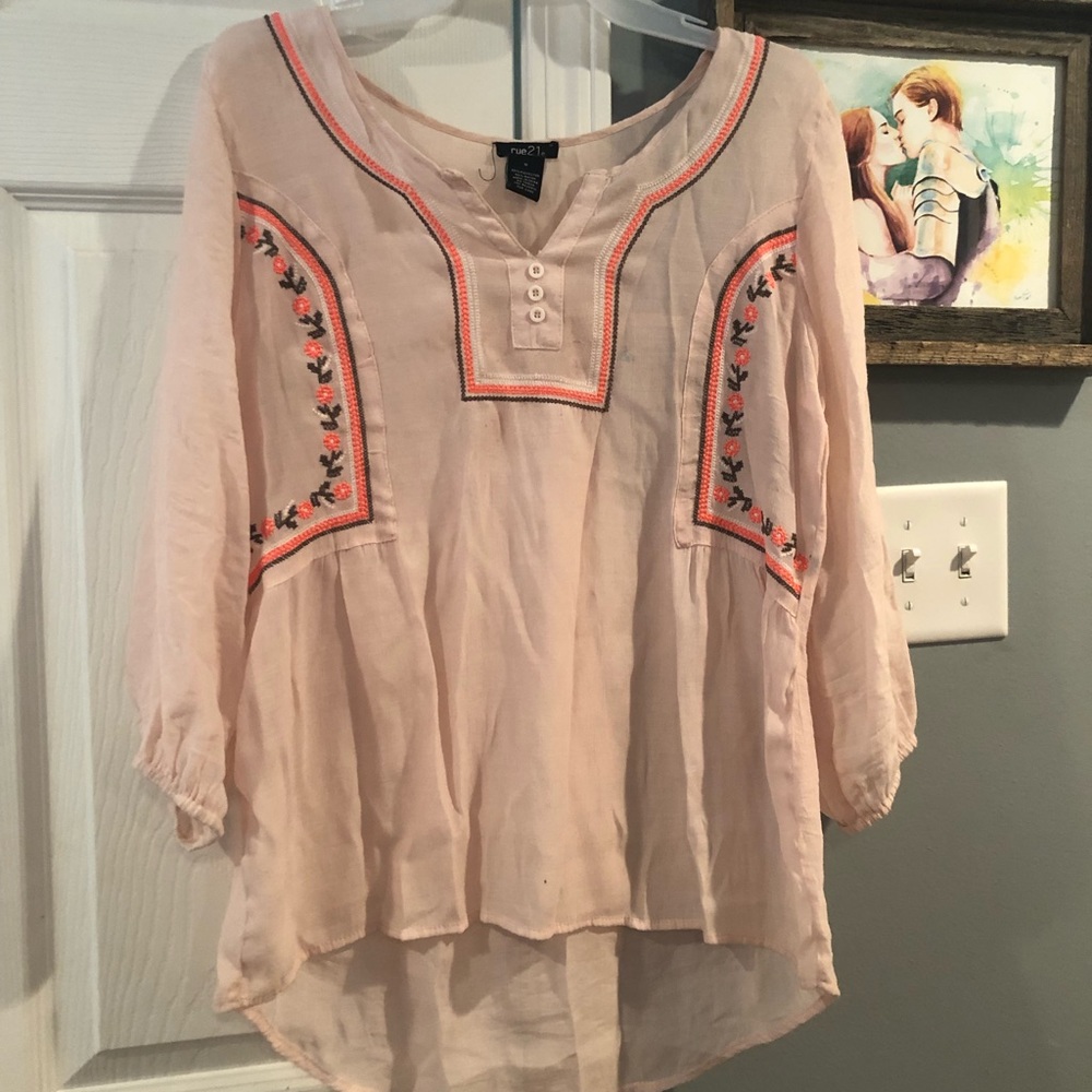 Pink peasant top🥑🥑🥑